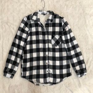 Sherpa Lined Black & White Plaid Jacket